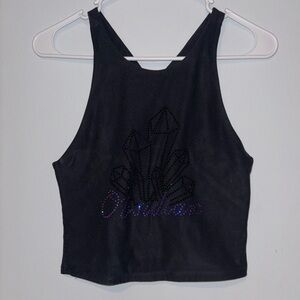 Abercrombie & Fitch "Obsidian" Crystal Crop Stop Cross Straps